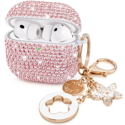 Airpods Pro 3 Five-leaf Clover with Full Diamond Design case