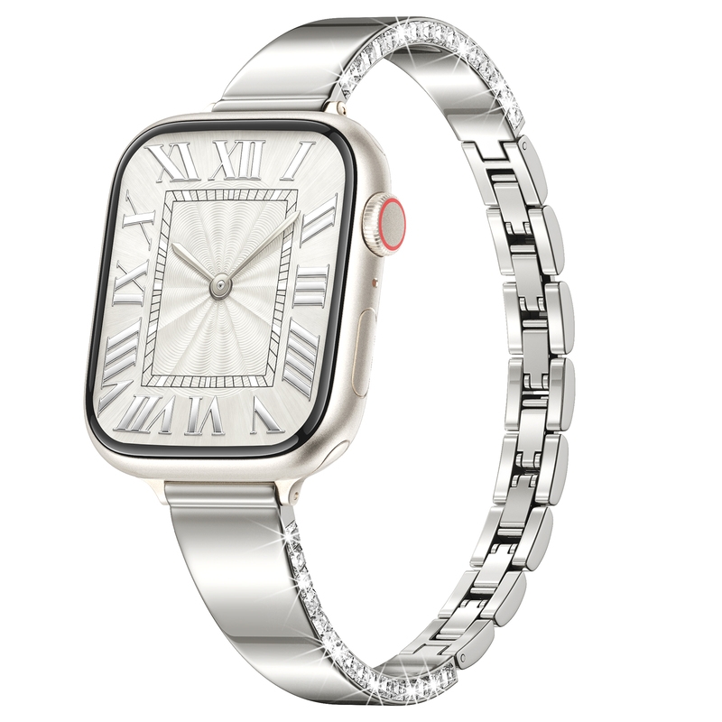 Square-shaped metal watch strap