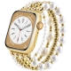 Golden pearl metal watch strap