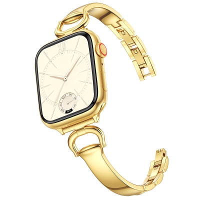 D-shaped buckle strap with curved design