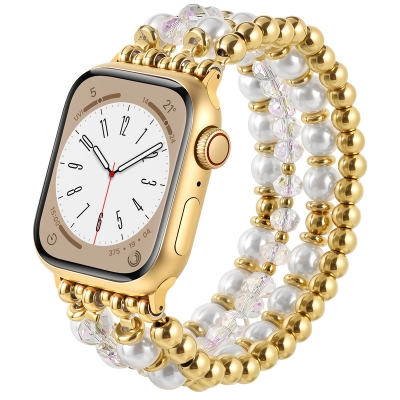 Crystal steel bead jewelry watch strap