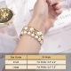 Cross-shaped pearl metal bead watch strap