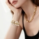 Cross-shaped pearl metal bead watch strap