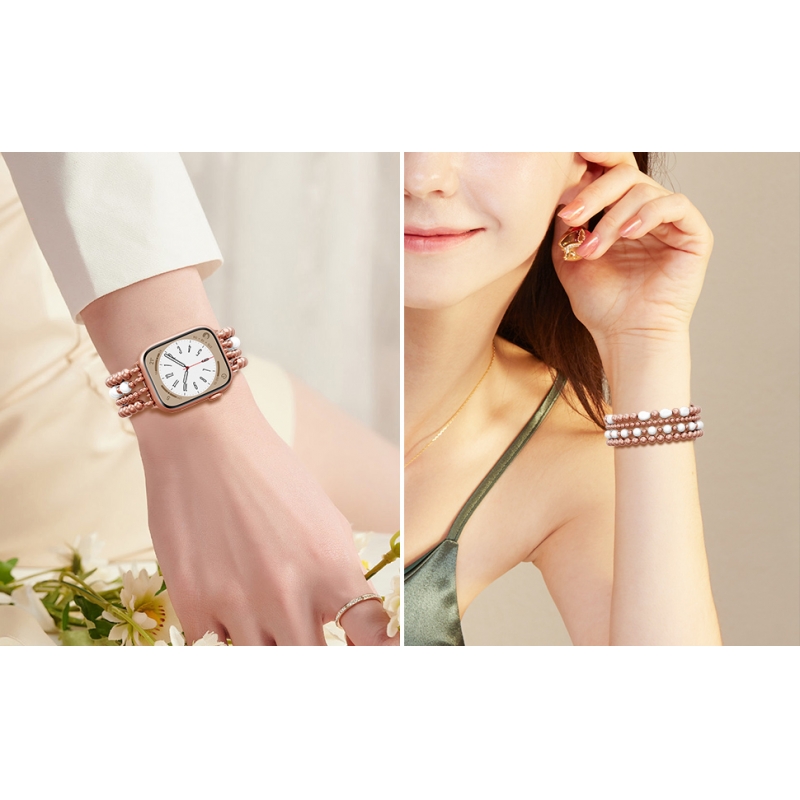 women watch band Beaded Bracelet compatible with apple 38mm/40mm/41mm/42mm/44mm/45mm/49