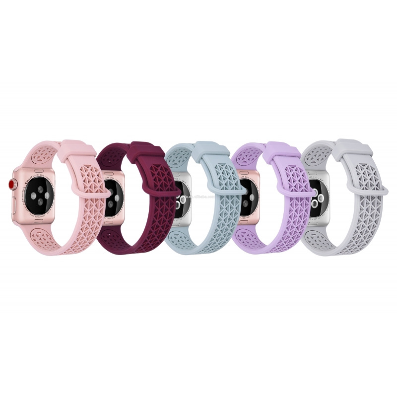 Apple watch band Triangular hollow silicone monochrome