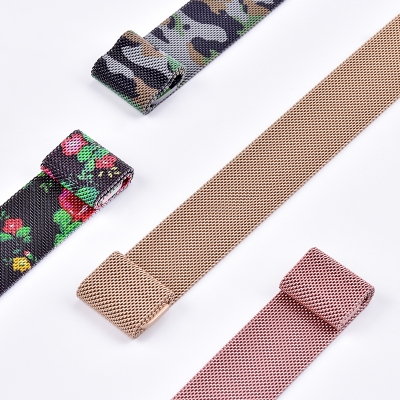 Apple watch band stainless steel printing magnetic Milanese