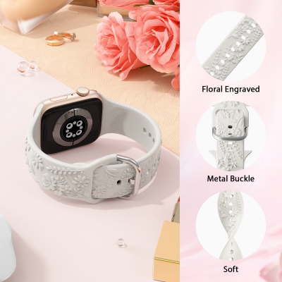 Apple watch silicone Relief Sunflower bands straps