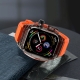 Apple watch full cover orange PC FKM band